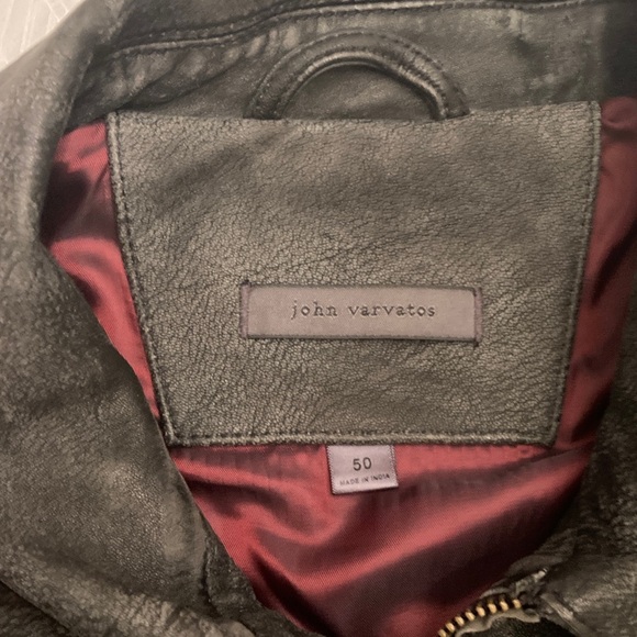 John Varvatos Charcoal Leather Jacket - Picture 2 of 7